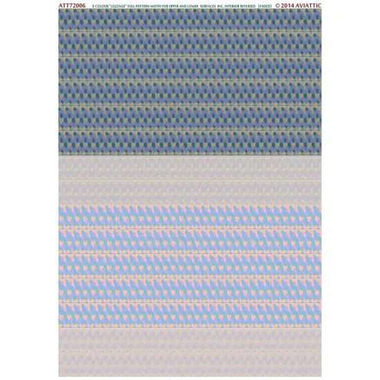 Aviattic ATT72006 1/72 5 colour lozenge full pattern width for upper and lower surfaces inc. interior reversed (faded)