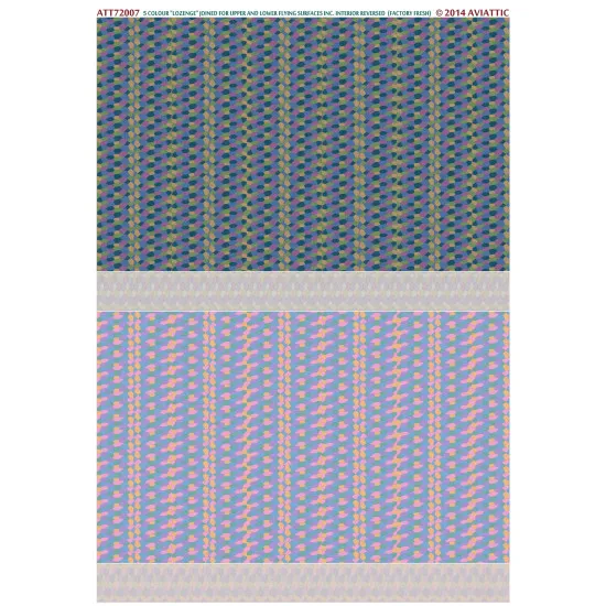 Aviattic ATT72007 1/72 5 colour lozenge joined for upper and lower flying surfaces inc. interior reversed (factory fresh)