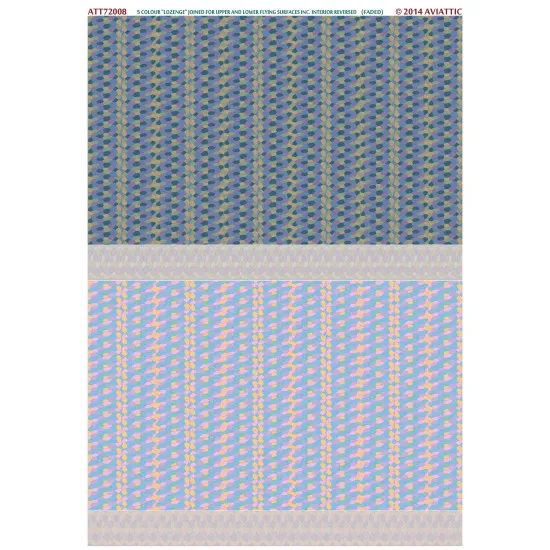 Aviattic ATT72008 1/72 5 colour lozenge joined for upper and lower flying surfaces inc. interior reversed (faded) Aviattic ATT72008 1/72 5 colour lozenge joined for upper and lower flying surfaces inc. interior reversed (faded)