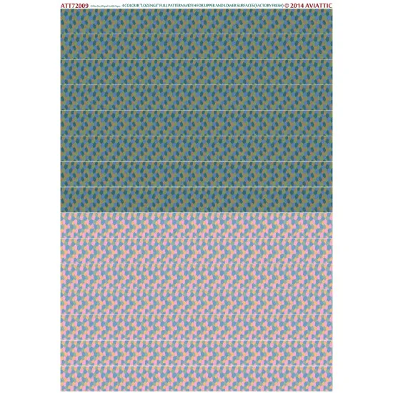 Aviattic ATT72009 1/72 (white decal paper for rib tapes) 4 colour lozenge full pattern width for upper and lower surfaces (factory fresh)