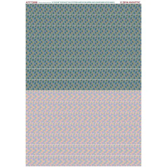 Aviattic ATT72010 1/72 (white decal paper for rib tapes) 4 colour lozenge full pattern width for upper and lower surfaces (faded)