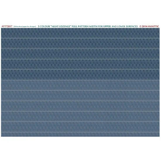 Aviattic ATT72017 1/72 (white decal paper for rib tapes) 5 colour night lozenge joined for upper and lower flying surfaces