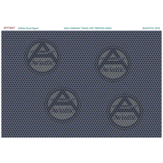 Aviattic ATT72027 1/72 White Decal Paper WW1 German Naval Hex Printed Linen