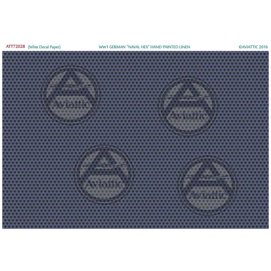 Aviattic ATT72028 1/72 White Decal Paper WW1 German Naval Hex Hand Painted Linen