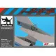 Black Dog A48079 1/48 F-16 C tail electronics for Tamiya