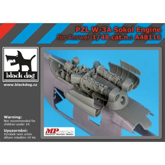 Black Dog A48116 1/48 PZL W-3A Sokol engine for Answer