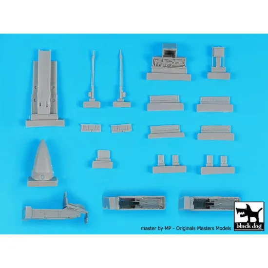 Black Dog A48136 1/48 IA 58 Pucará wheel bays + canon for Kinetic