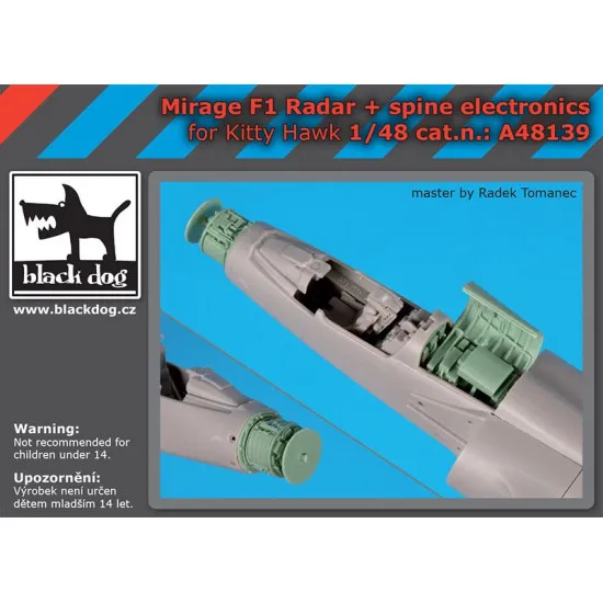 Black Dog A48139 1/48 Mirage F1 radar+spine electronic for Kitty Hawk