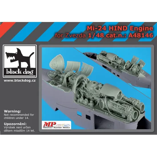 Black Dog A48146 1/48 Mi-24 Hind engine for Zvezda