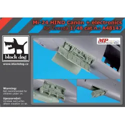 Black Dog A48147 1/48 Mi-24 Hind canon + electronics for Zvezda