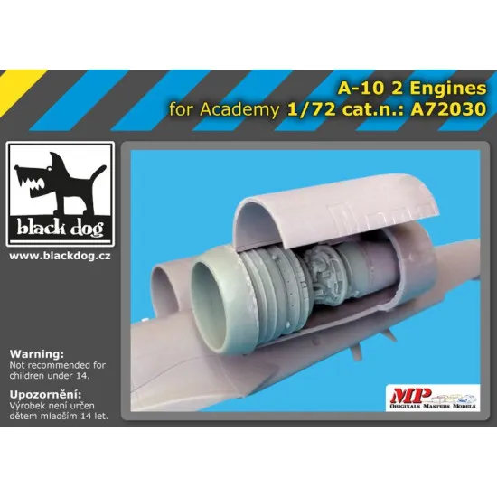 Black Dog A72030 1/72 A-10 2 engines for Academy