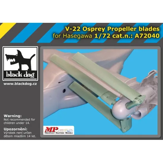 Black Dog A72040 1/72 V-22 Osprey propeller blades for Hasegawa