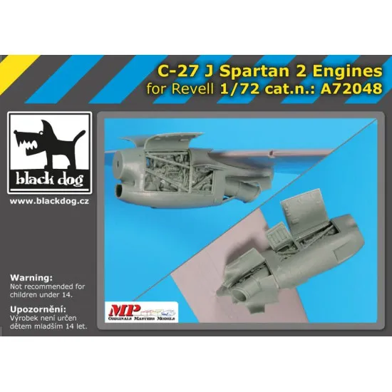 Black Dog A72048 1/72 C-27 J Spartan 2 engines for Italeri