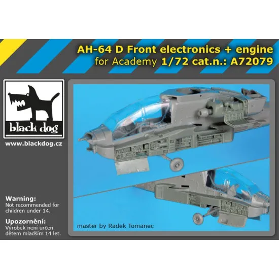 Black Dog A72079 1/72 AH-64 D Front electronics + engine for Academy