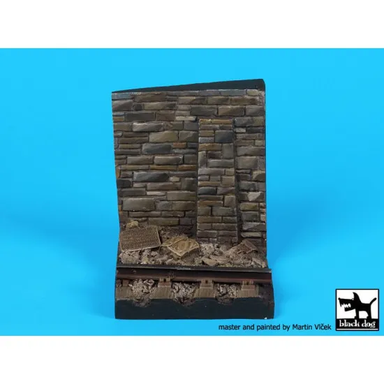 Black Dog D35098 1/35 Wall with rail base