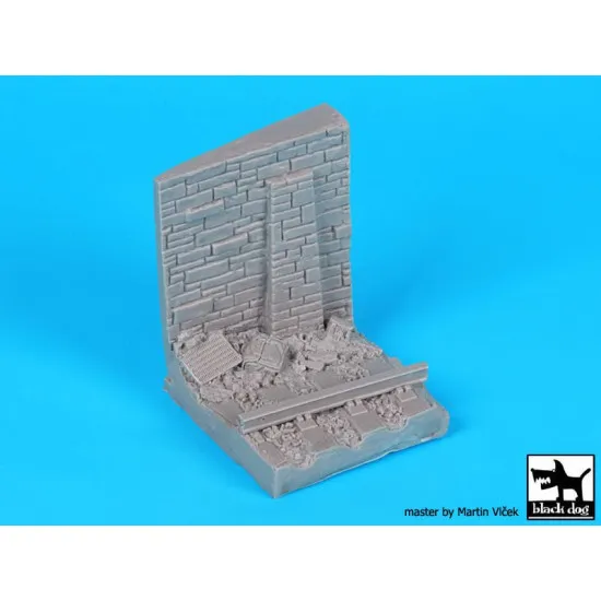 Black Dog D35098 1/35 Wall with rail base