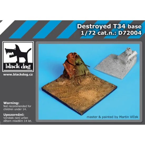 Black Dog D72004 1/72 Destroyed T34 base