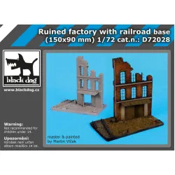 Black Dog D72028 /72 Ruined factory with railroad base