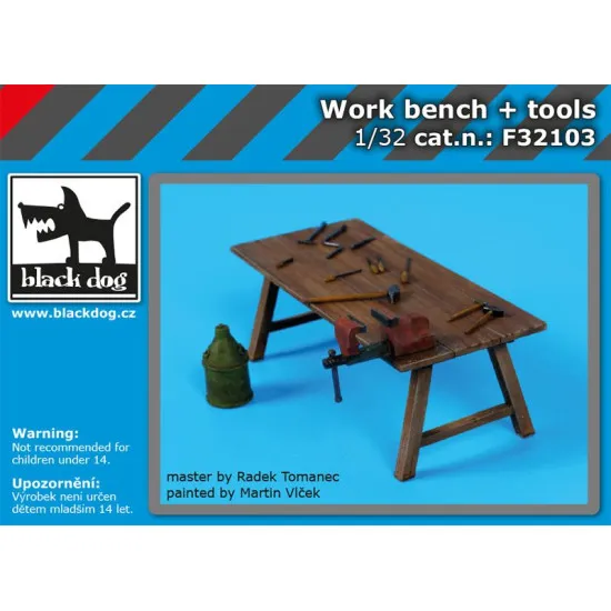 Black Dog F32103 1/32 Work bench + tools