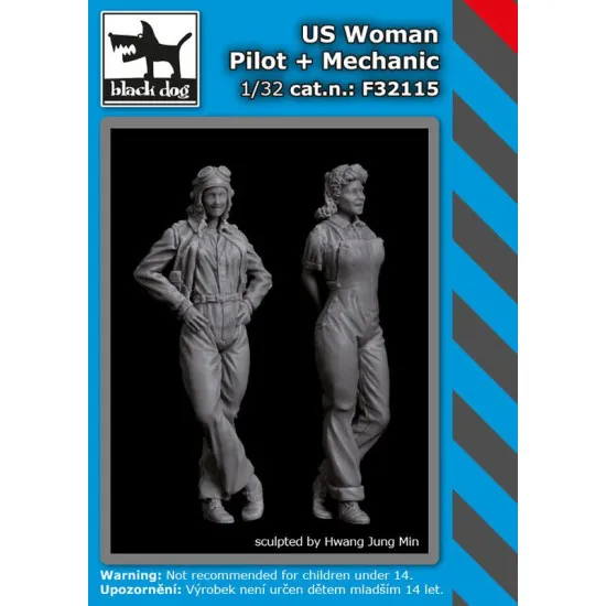 Black Dog F32115 1/32 US woman pilot+mechanic
