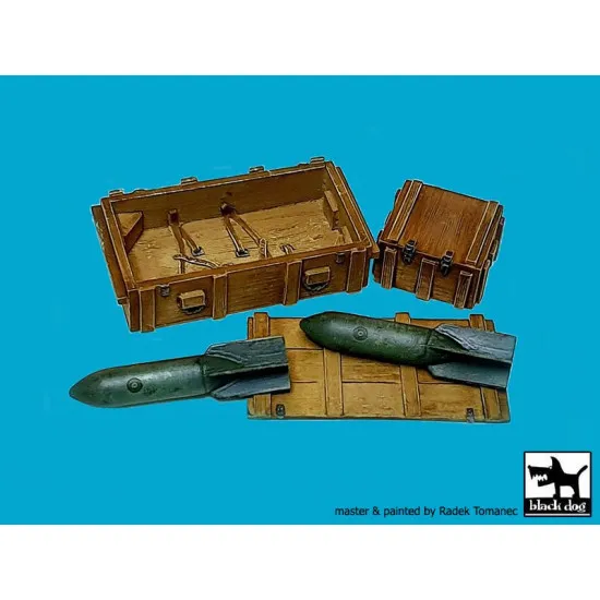 Black Dog F32126 1/32 WW II Luftwaffe bomb Sc 50+crate box