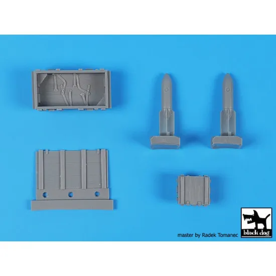 Black Dog F32128 1/32 WW II Luftwaffe bomb Sc 50+crate boxes