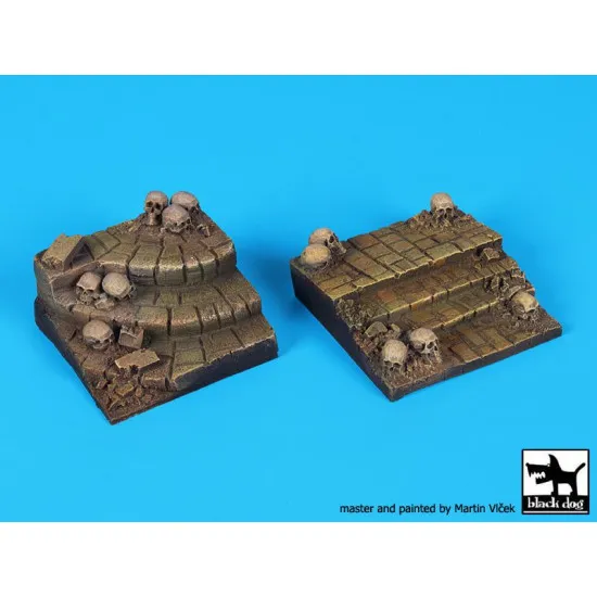 Black Dog FD018 Stairs with skulls for 75 mm figures