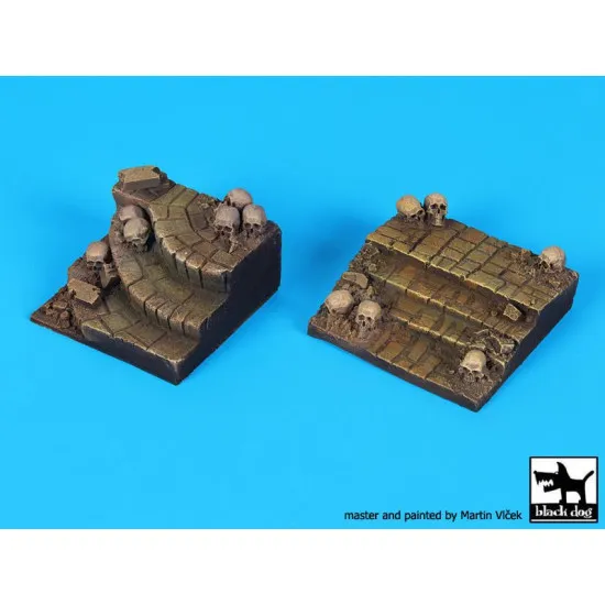 Black Dog FD018 Stairs with skulls for 75 mm figures