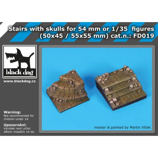 Black Dog Fd019 Stairs With Skulls For 54 Mm Or 1/35 Figures