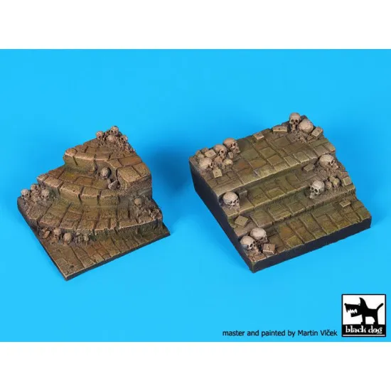 Black Dog Fd019 Stairs With Skulls For 54 Mm Or 1/35 Figures
