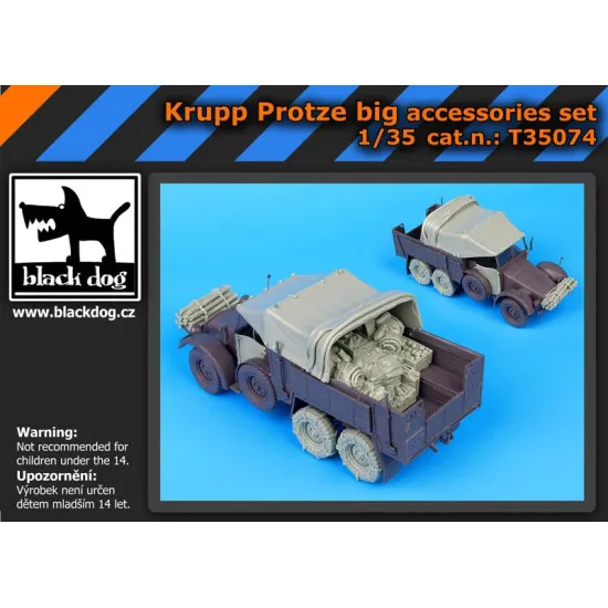 Black Dog T35074 1/35 Krupp Protze big accessories set for Tamiya