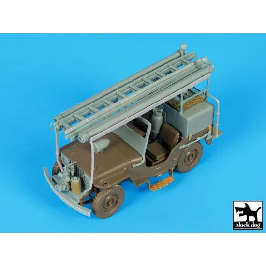 Black Dog T35190 1/35 Jeep Willys CJ2A Fire truck conversion set for Tamiya