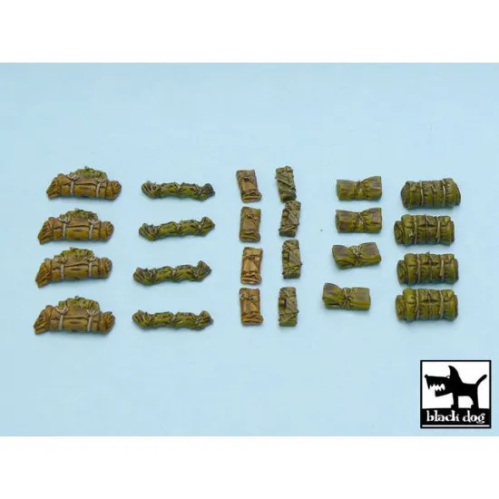 Black Dog T48019 1/48 Tentage + bedrolls #2 accessories set 24 resin parts