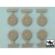 Black Dog T48042 1/48 M 8 / M 20 Snowchained wheels set for Tamiya kits, 6 resin parts