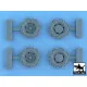 Black Dog T48057 1/48 Steyr Type 1500A/01 snowchained wheels set for Tamiya kits, 4 resin parts