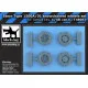Black Dog T48057 1/48 Steyr Type 1500A/01 snowchained wheels set for Tamiya kits, 4 resin parts