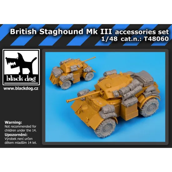 Black Dog T48060 1/48 British Staghound Mk III accessories set for Bronco models