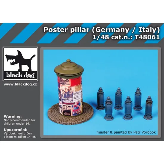 Black Dog T48062 1/48 Poster pillar Germany-Italy