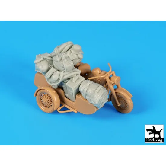 Black Dog T48070 1/48 German motorcycle + sidecar for Tamiya