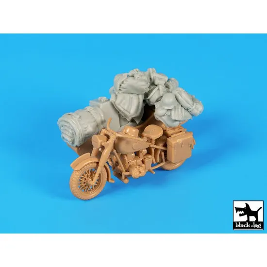 Black Dog T48070 1/48 German motorcycle + sidecar for Tamiya