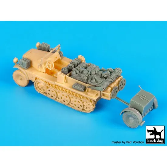 Black Dog T72080 1/72 Sd.Kfz 10 with Sd.Ah.32 accessories set for MK 72