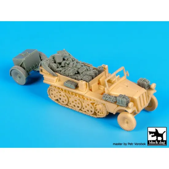 Black Dog T72080 1/72 Sd.Kfz 10 with Sd.Ah.32 accessories set for MK 72