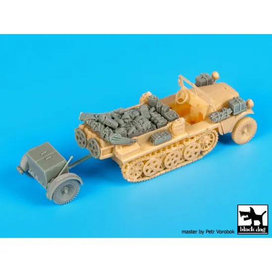 Black Dog T72080 1/72 Sd.Kfz 10 with Sd.Ah.32 accessories set for MK 72