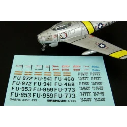 Brengun BRL144084 1/144 F-86F SABRE 335th FIS Decals for Trumpeter