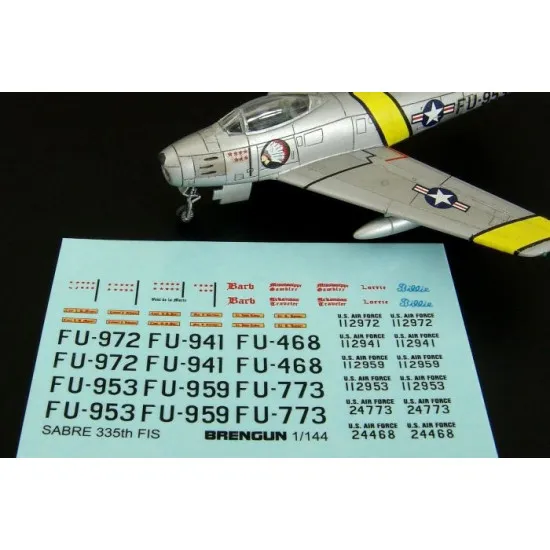 Brengun BRL144084 1/144 F-86F SABRE 335th FIS Decals for Trumpeter