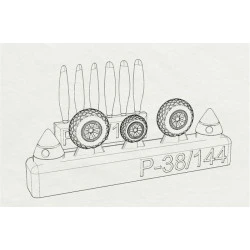 Brengun BRL144146 1/144 P-38 Wheels -proppelers (Fujimi kit) resin set