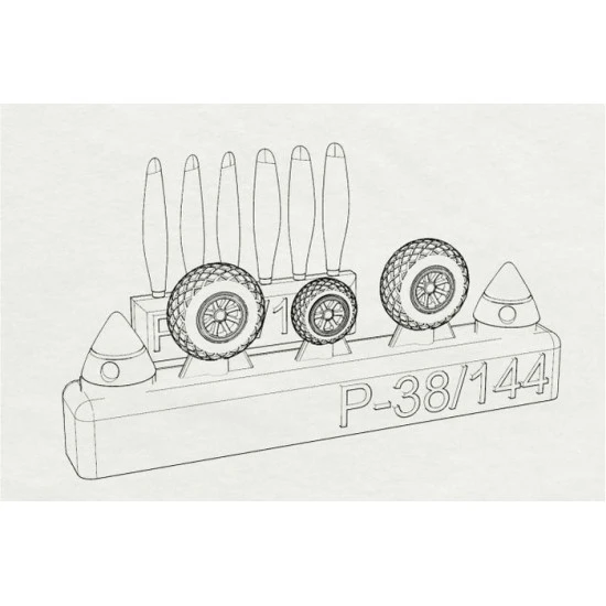 Brengun BRL144146 1/144 P-38 Wheels -proppelers (Fujimi kit) resin set
