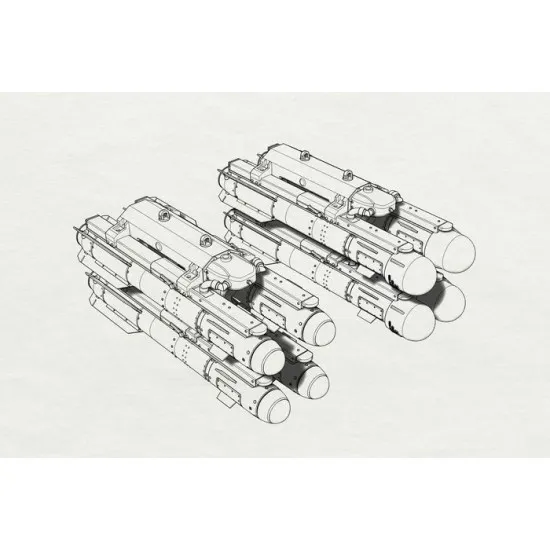 Brengun BRL32037 1/32 AGM-114 Hellfire resin kit US air-to-ground rockets 8pcs