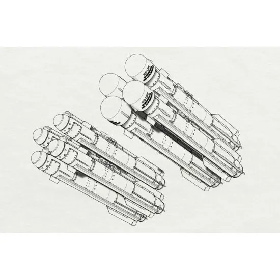 Brengun BRL32037 1/32 AGM-114 Hellfire resin kit US air-to-ground rockets 8pcs
