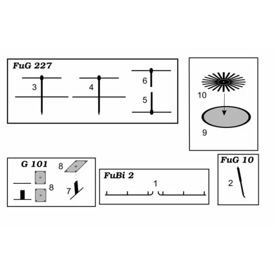 Brengun BRL48100 1/48 FuG-10 FuG-101 FuG-227 FuBi-2 German plane radar antennas